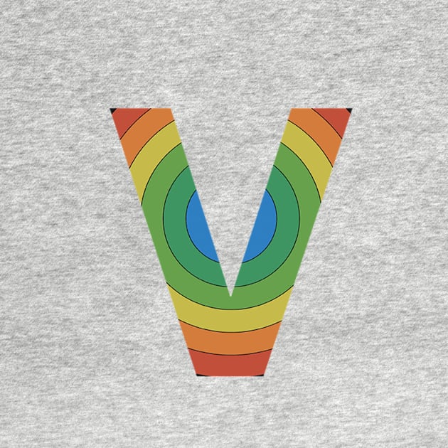 Retro Rainbow 'V' Sticker by marissasiegel